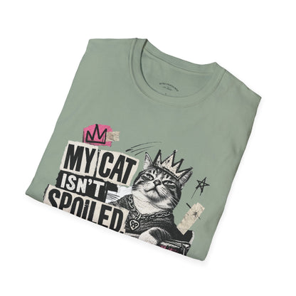 Cat T-Shirt — “My Cat Isn’t Spoiled, I’m Just Properly Trained” Graphic Tee