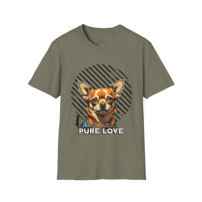 Dog Lover's Pure Love Unisex T-Shirt | Vibrant Orange Dog Design