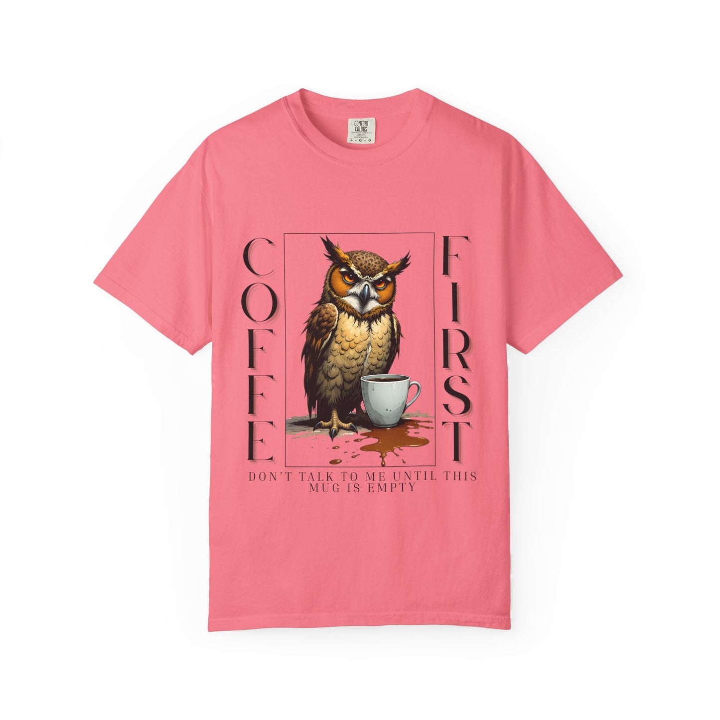 Coffee First Owl Graphic T-Shirt