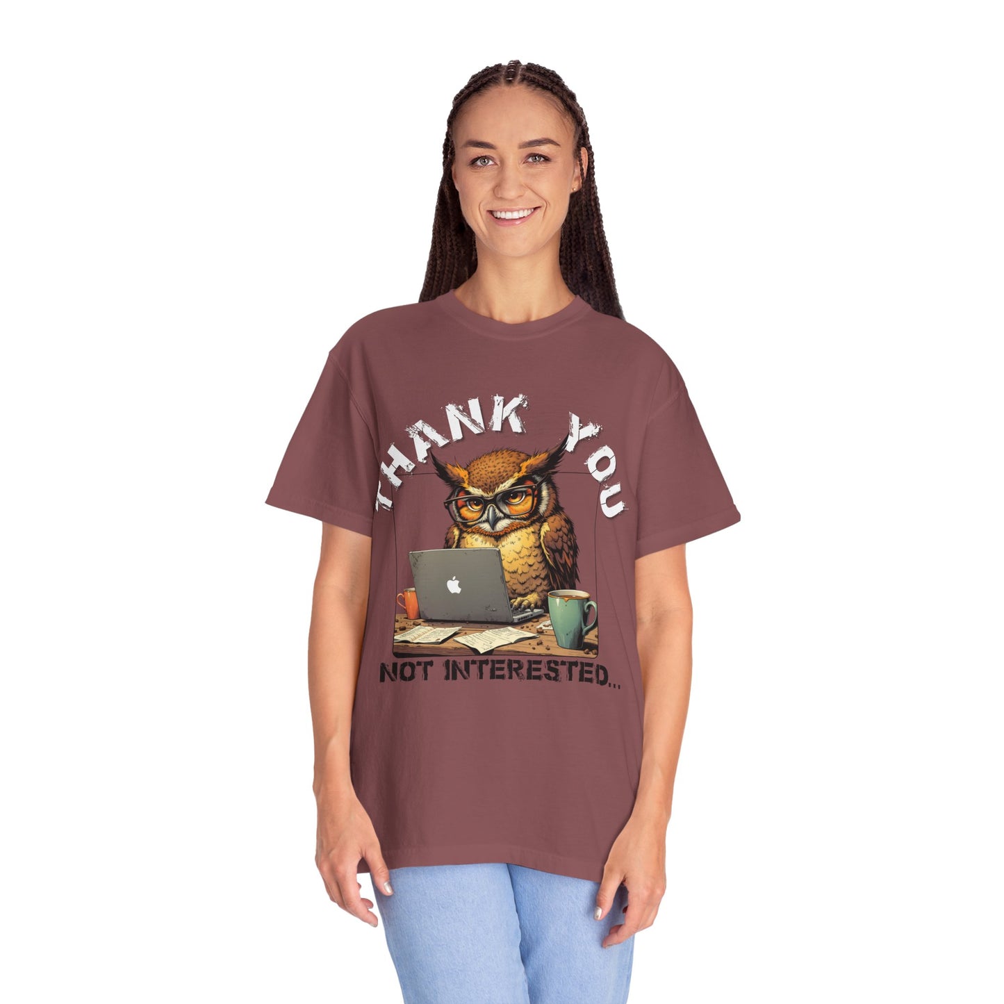 Owl 'Thank You, Not Interested' Graphic T-Shirt
