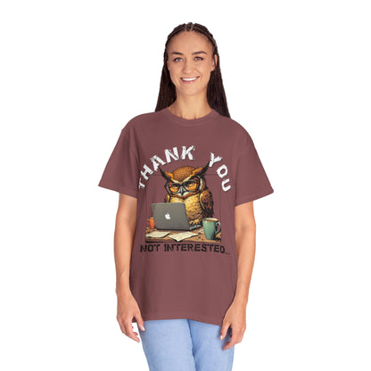 Owl 'Thank You, Not Interested' Graphic T-Shirt