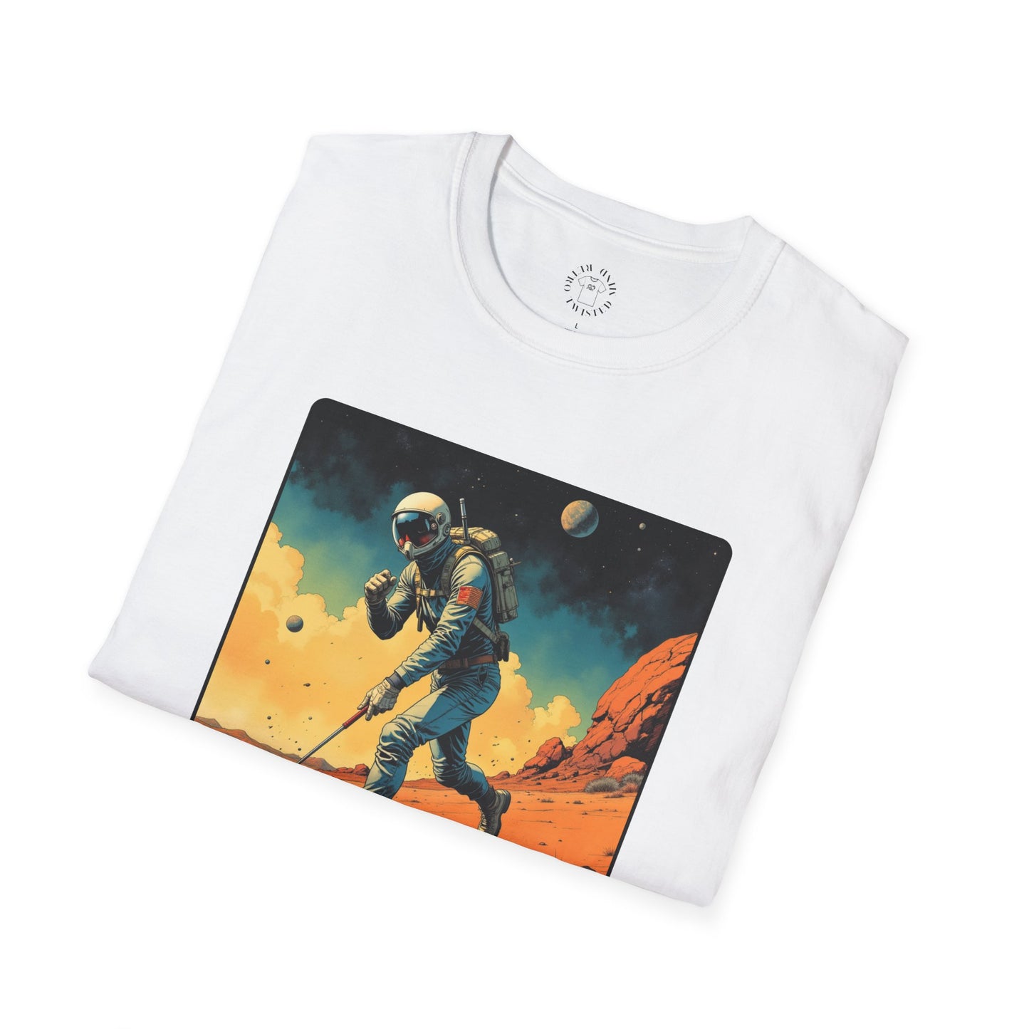 Vintage Space Explorer T-Shirt - 'My Game My Rules' golf, moon,sport