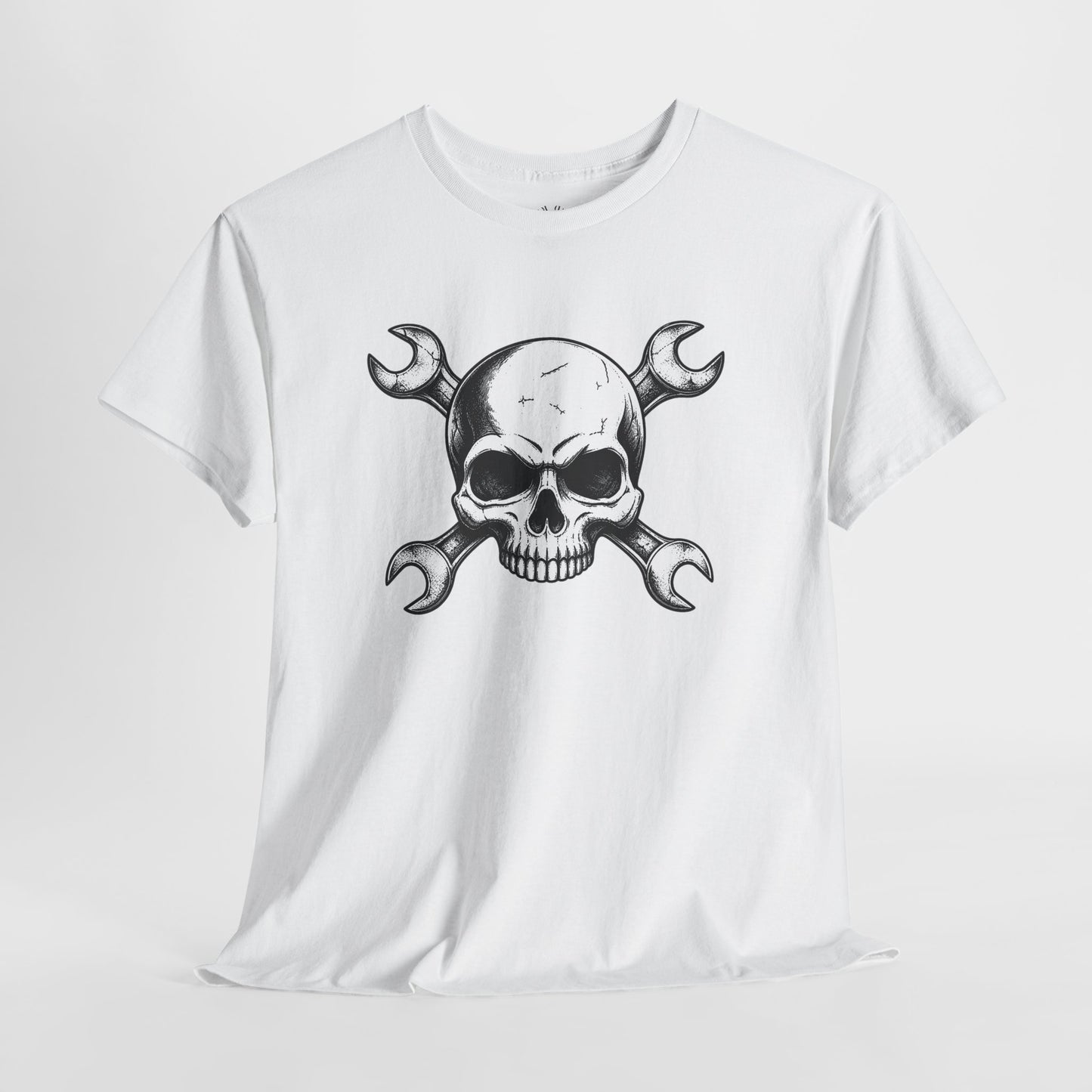 Mechanic Skull Tee — Wrench Crossbones Graphic T-Shirt