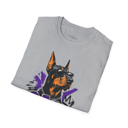 Doberman Graphic Tee — 'No, Thank You' Street Art T-Shirt