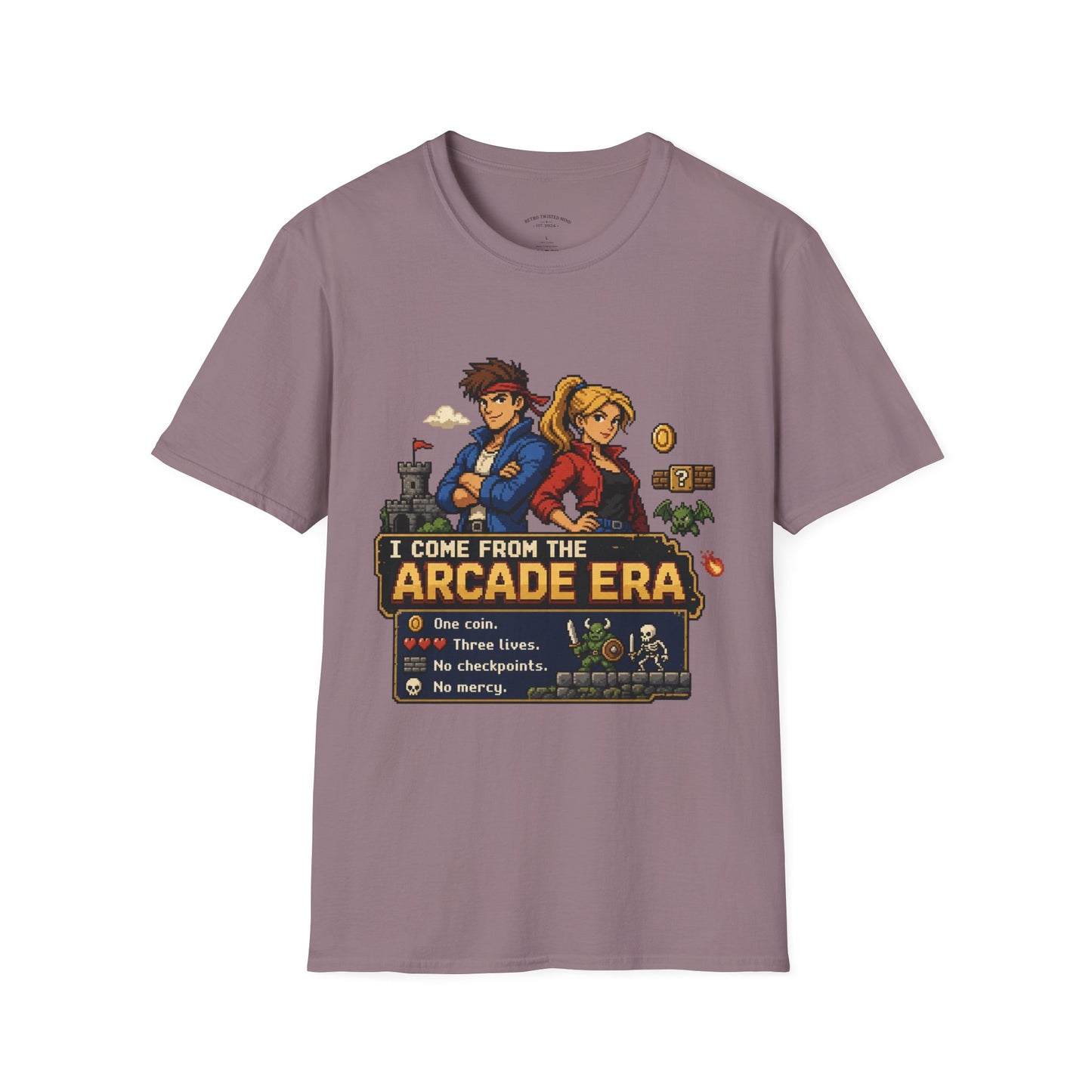 Retro Arcade Era T-Shirt — Pixel RPG Game Tribute