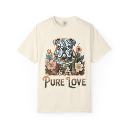 Pure Love Unisex Dog T-Shirt - Floral Graphic Tee for Pet Lovers