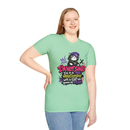 T‑Shirt — “I’m Not Single: I’m in a Toxic Relationship with a Cat” Graphic Tee
