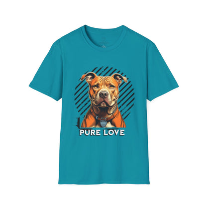 Unisex Softstyle T-Shirt - Pure Love Pitbull Graphic Tee