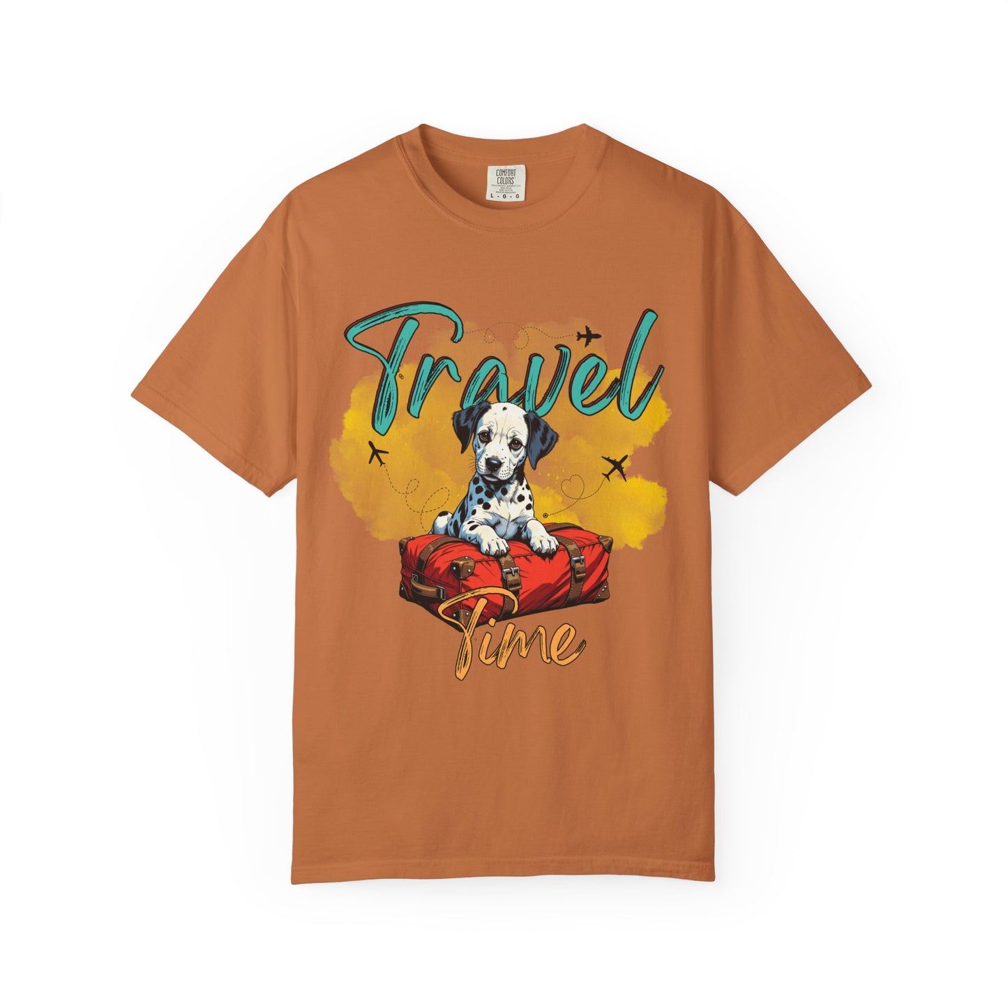 Travel Time Dog Graphic Unisex T-Shirt