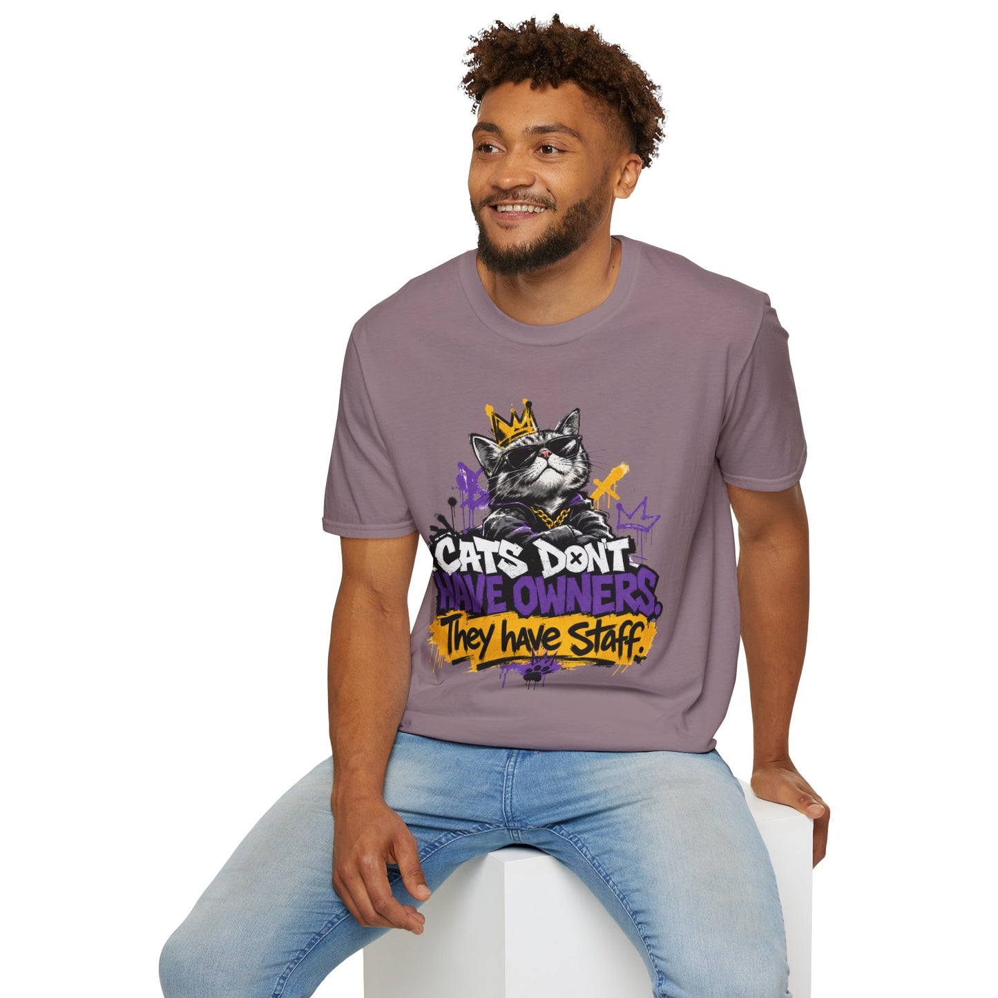 Cat Graphic Tee — "Cats Don't Have Owners They Have Staff"
