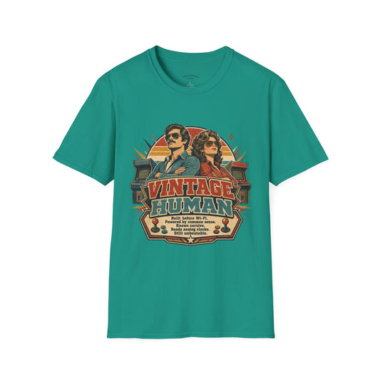 Vintage Human T-Shirt — Retro 70s Duo Graphic Tee
