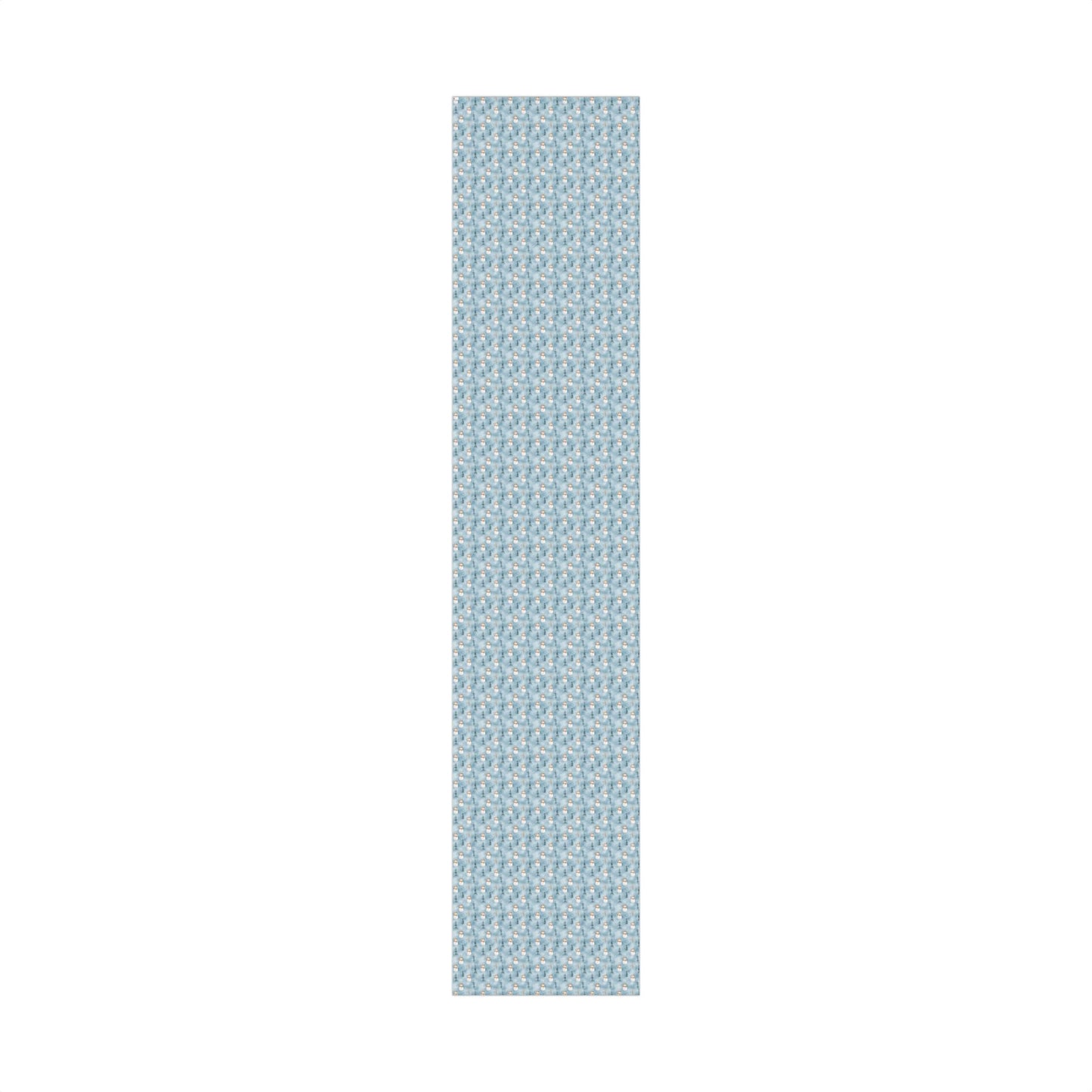 Snowman & Pine Holiday Gift Wrap Paper — Blue Winter Christmas Wrapping Sheets