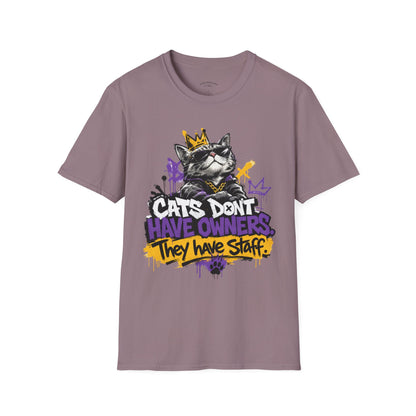 Cat Graphic Tee — "Cats Don't Have Owners They Have Staff"