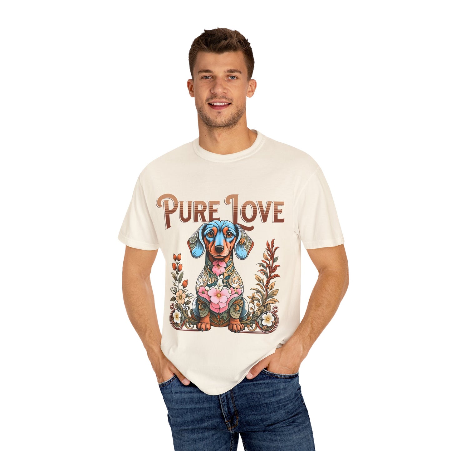 Cute Dachshund 'Pure Love' Unisex T-shirt - Perfect for Dog Lovers