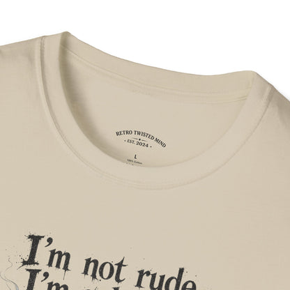 Cat Graphic T‑Shirt — "I'm Not Rude, I'm Selective" Funny Cat Tee