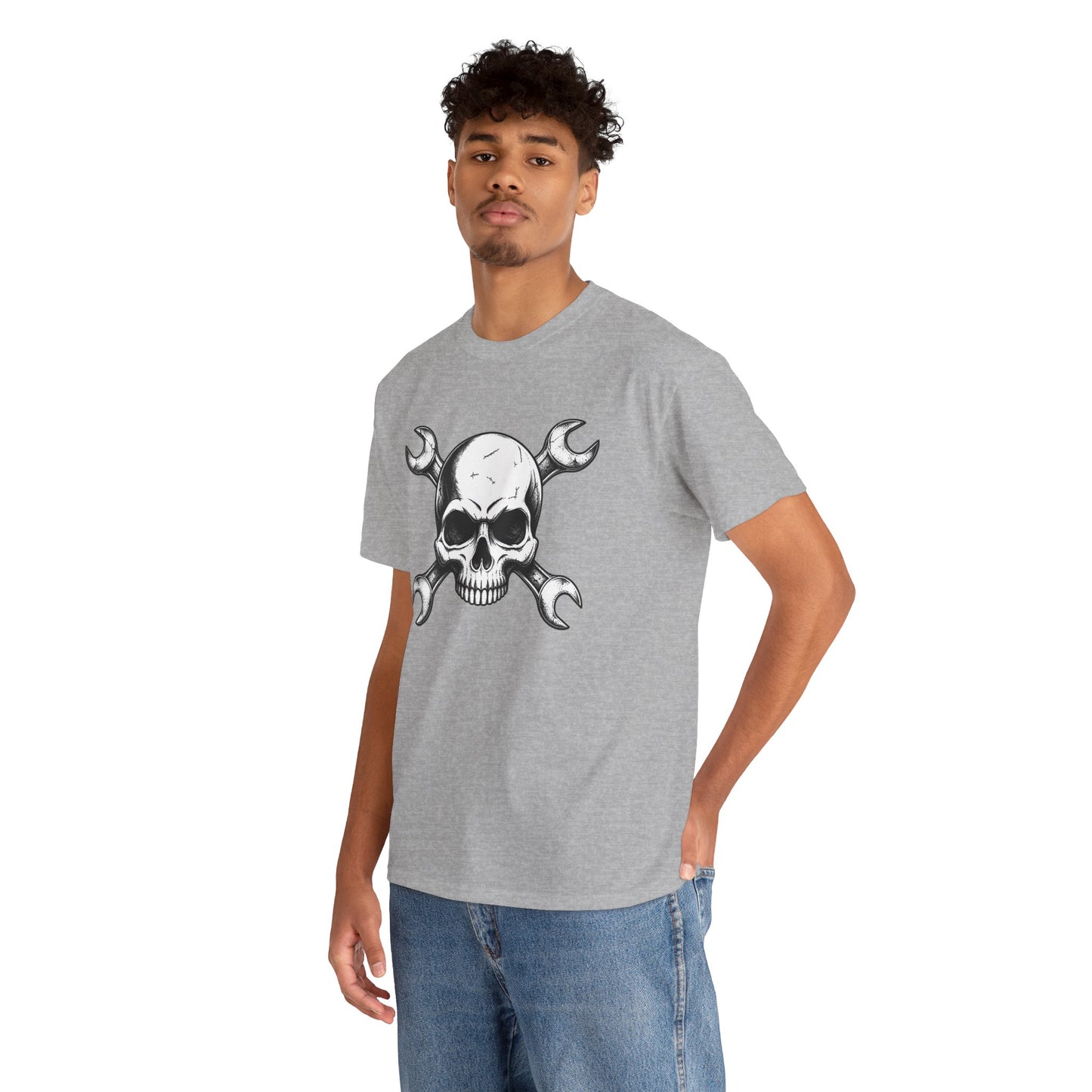 Mechanic Skull Tee — Wrench Crossbones Graphic T-Shirt