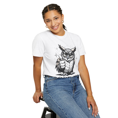 Good Job Owl T-Shirt — Thumbs-Up Retro Owl Graphic Tee