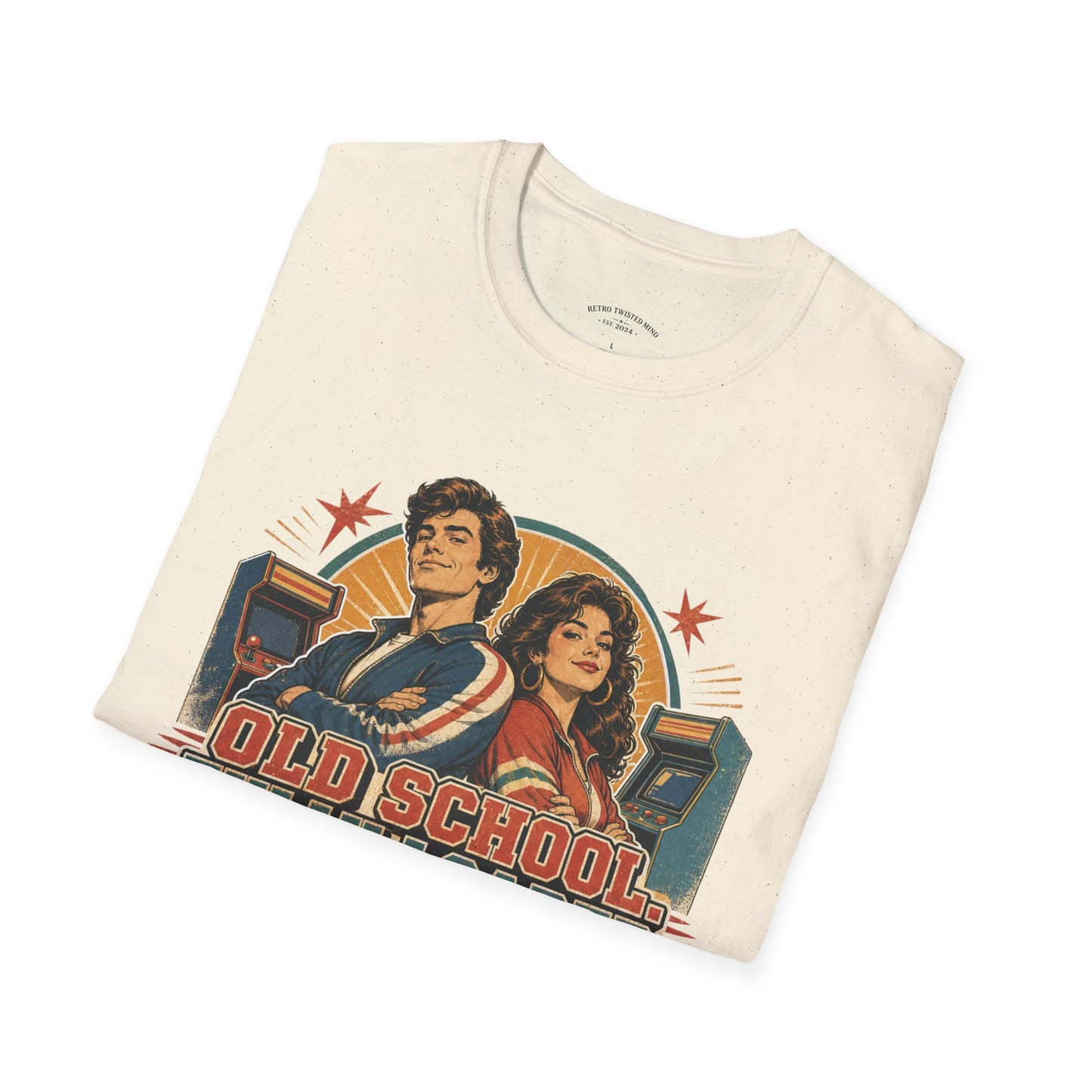 T-Shirt — Retro 'Old School' Arcade Couple Vintage Gamer Tee