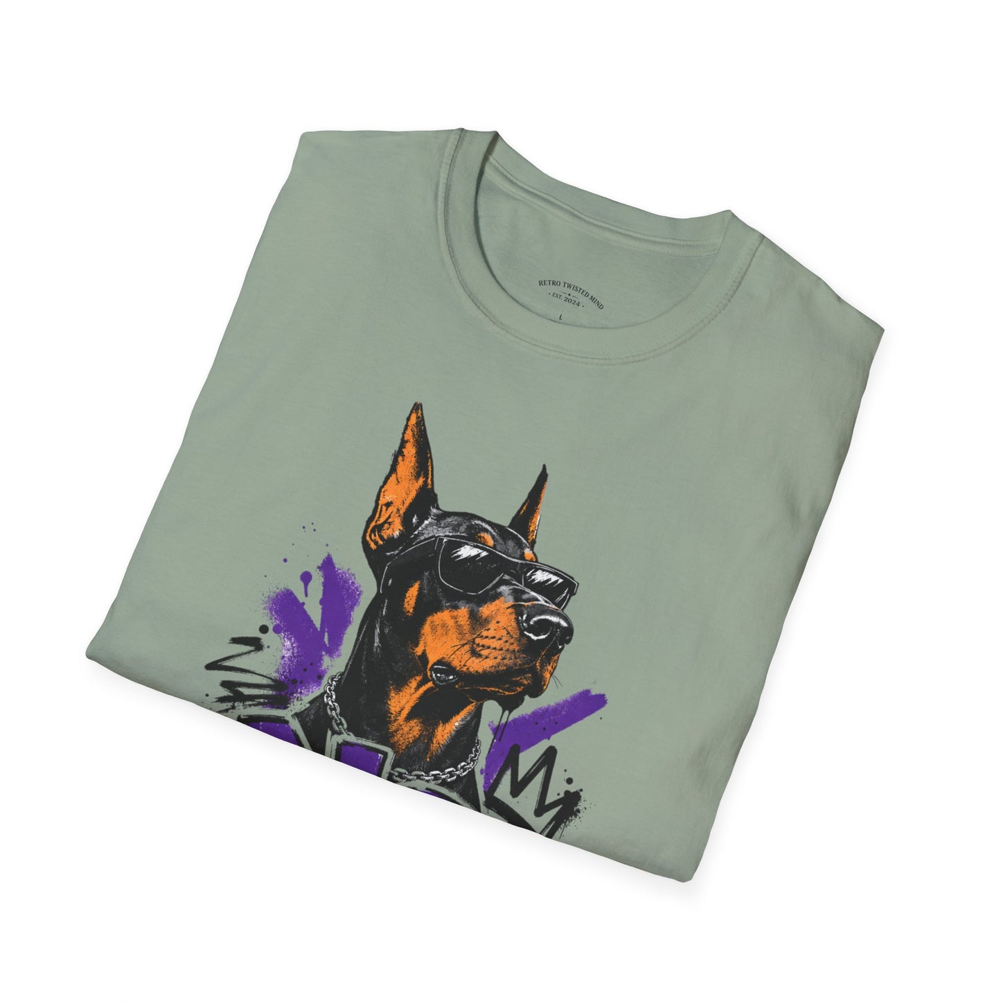 Doberman Graphic Tee — 'No, Thank You' Street Art T-Shirt