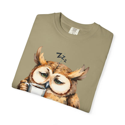 Not Ready Yet Owl T-Shirt — Cute Sleepy Owl Coffee Tee