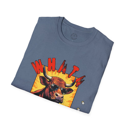 Whimsical Cow Graphic Unisex Softstyle T-Shirt - 'What bull Shhh...'