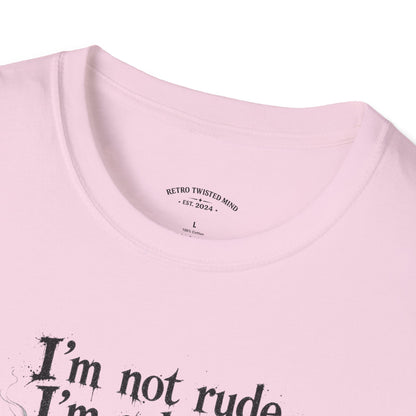 Cat Graphic T‑Shirt — "I'm Not Rude, I'm Selective" Funny Cat Tee