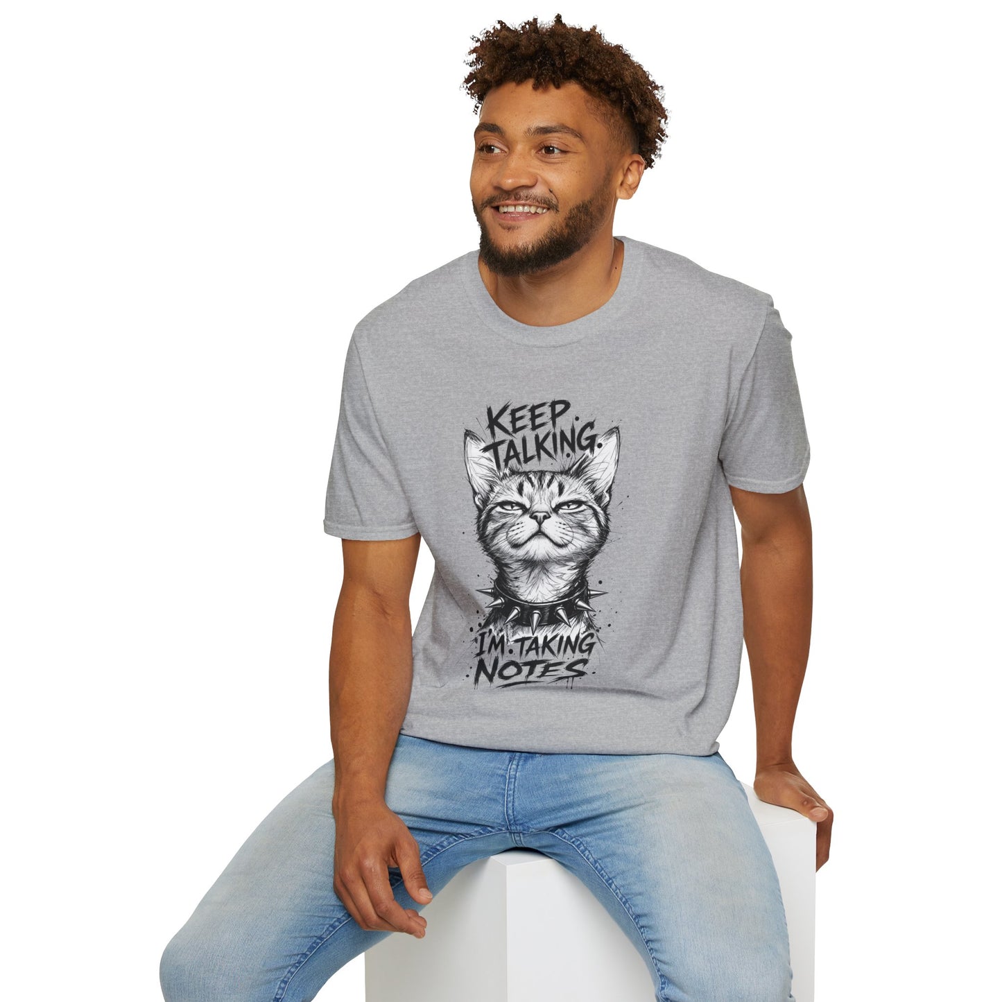 Keep Talking I'm Taking Notes Cat T‑Shirt