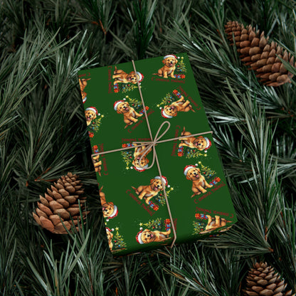Gift Wrap Paper — Festive Gingerbread Dog Pattern (Holiday Wrapping)