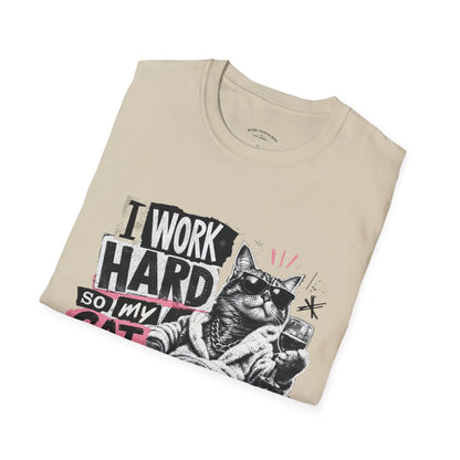 Cat Graphic T-Shirt — "I Work Hard So My Cat Can Live the Lifestyle I Deserve"