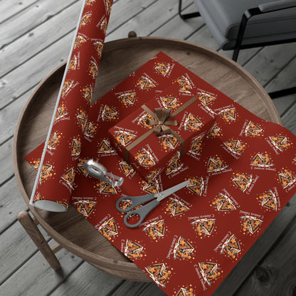 Christmas Pizza Pattern Gift Wrap Paper — Festive Novelty Wrapping Sheets
