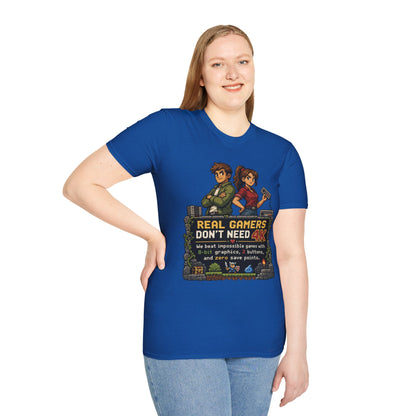 T-Shirt — Retro Pixel 'Real Gamers Don't Need 4K' Graphic Tee