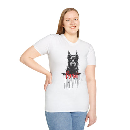 Doberman Portrait T-Shirt — "Warm Amour" Graphic Tee for Dog Lovers
