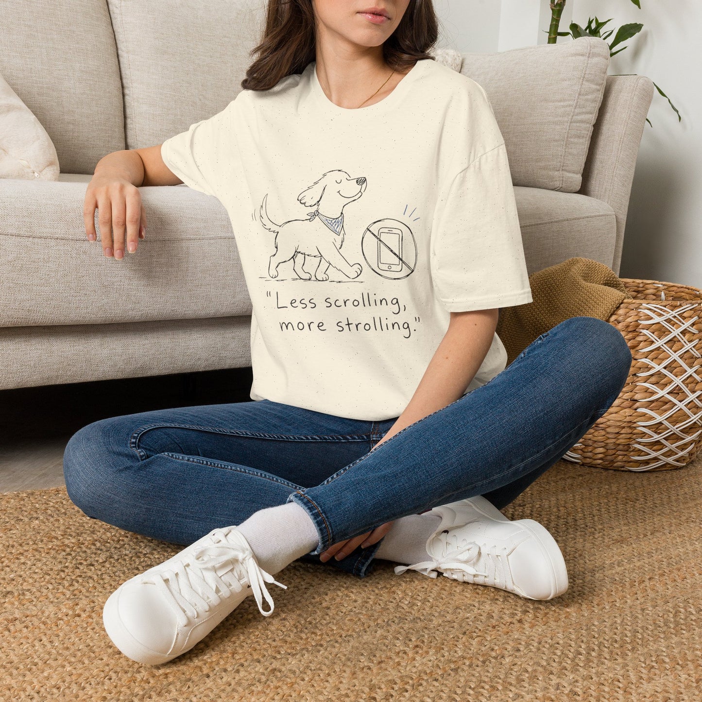 Less Scrolling, More Strolling Dog T-Shirt