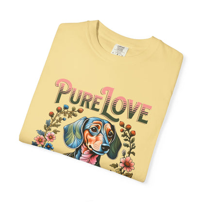 Pure Love Dog Art Unisex T-Shirt - Flower Design for Animal Lovers