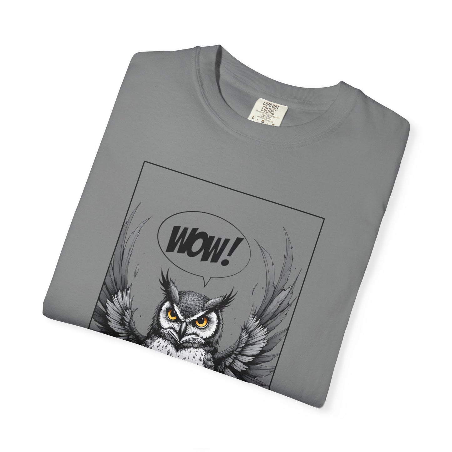 Owl Graphic T-Shirt — 'WOW!' Illustrated Night Owl Tee