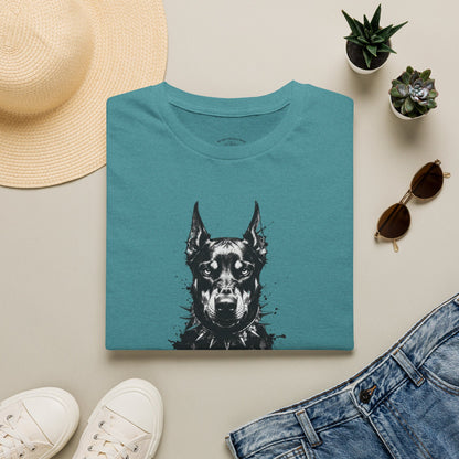 Doberman Portrait T-Shirt — "Warm Amour" Graphic Tee for Dog Lovers
