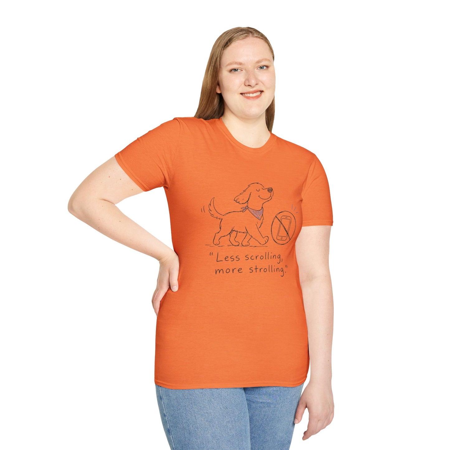 Less Scrolling, More Strolling Dog T-Shirt
