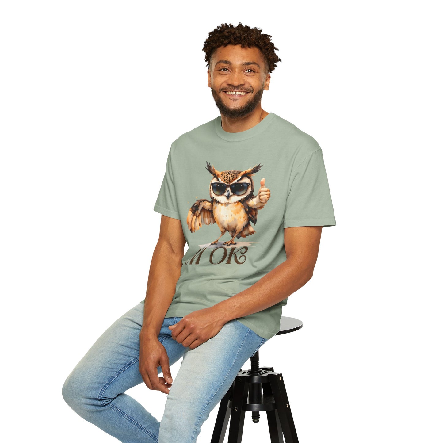 “I’m OK” Owl T-Shirt — Cute Thumbs-Up Owl Graphic Tee