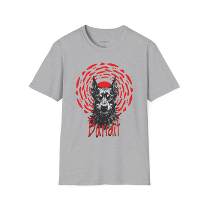 Doberman Graphic T-Shirt — Red Halo 'Bandit' Design