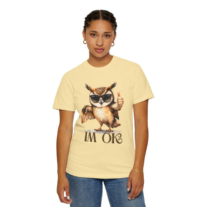 “I’m OK” Owl T-Shirt — Cute Thumbs-Up Owl Graphic Tee