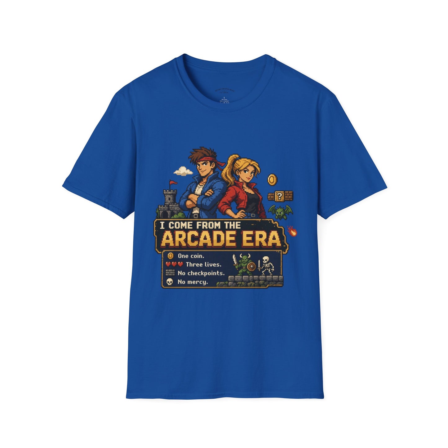 Retro Arcade Era T-Shirt — Pixel RPG Game Tribute