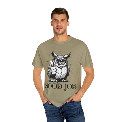 Good Job Owl T-Shirt — Thumbs-Up Retro Owl Graphic Tee
