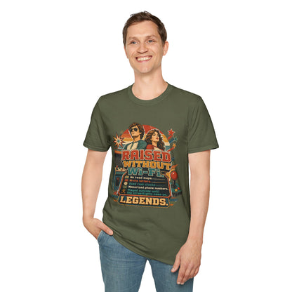 Raised Without Wi‑Fi T-Shirt — Retro 'Legends' Vintage Graphic Tee