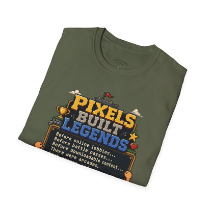 Pixels Built Legends T‑Shirt — Retro Gaming Nostalgia Tee
