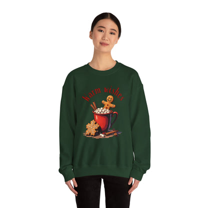 Crewneck Sweatshirt — "Warm Wishes" Hot Cocoa & Gingerbread Holiday Design