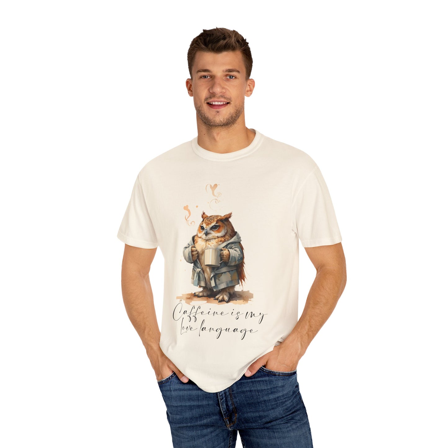 Coffee is My Love Language Cat T-Shirt — Cozy Cute Coffee Graphic Tee
