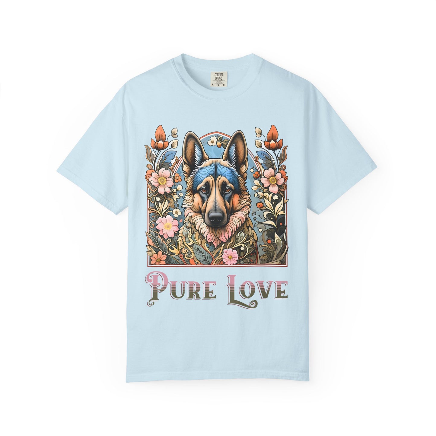 Pure Love German Shepherd T-Shirt – Unisex Garment-Dyed Tee for Dog Lovers