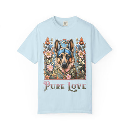 Pure Love German Shepherd T-Shirt – Unisex Garment-Dyed Tee for Dog Lovers