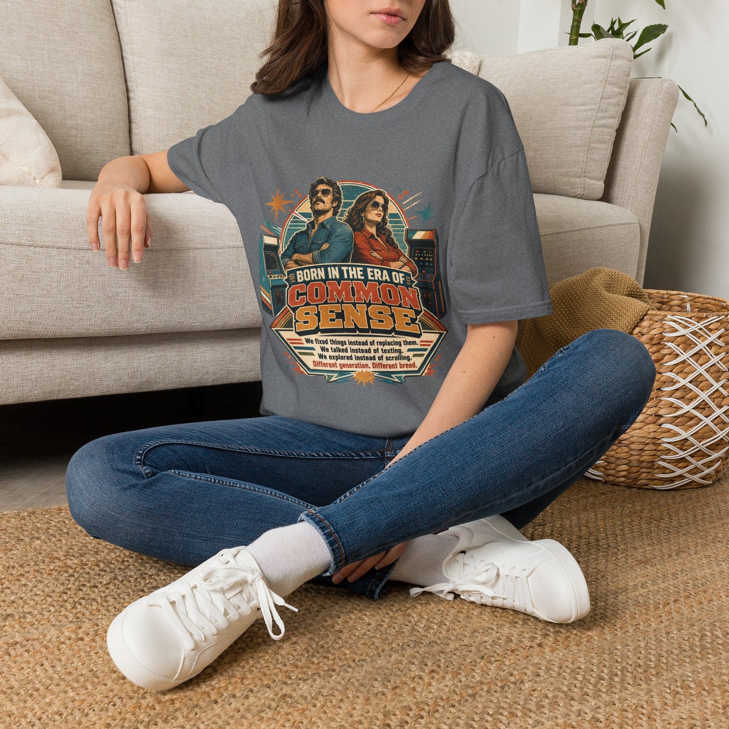 Born in the Era of Common Sense T-Shirt — Retro 70s Vintage Political Graphic Tee