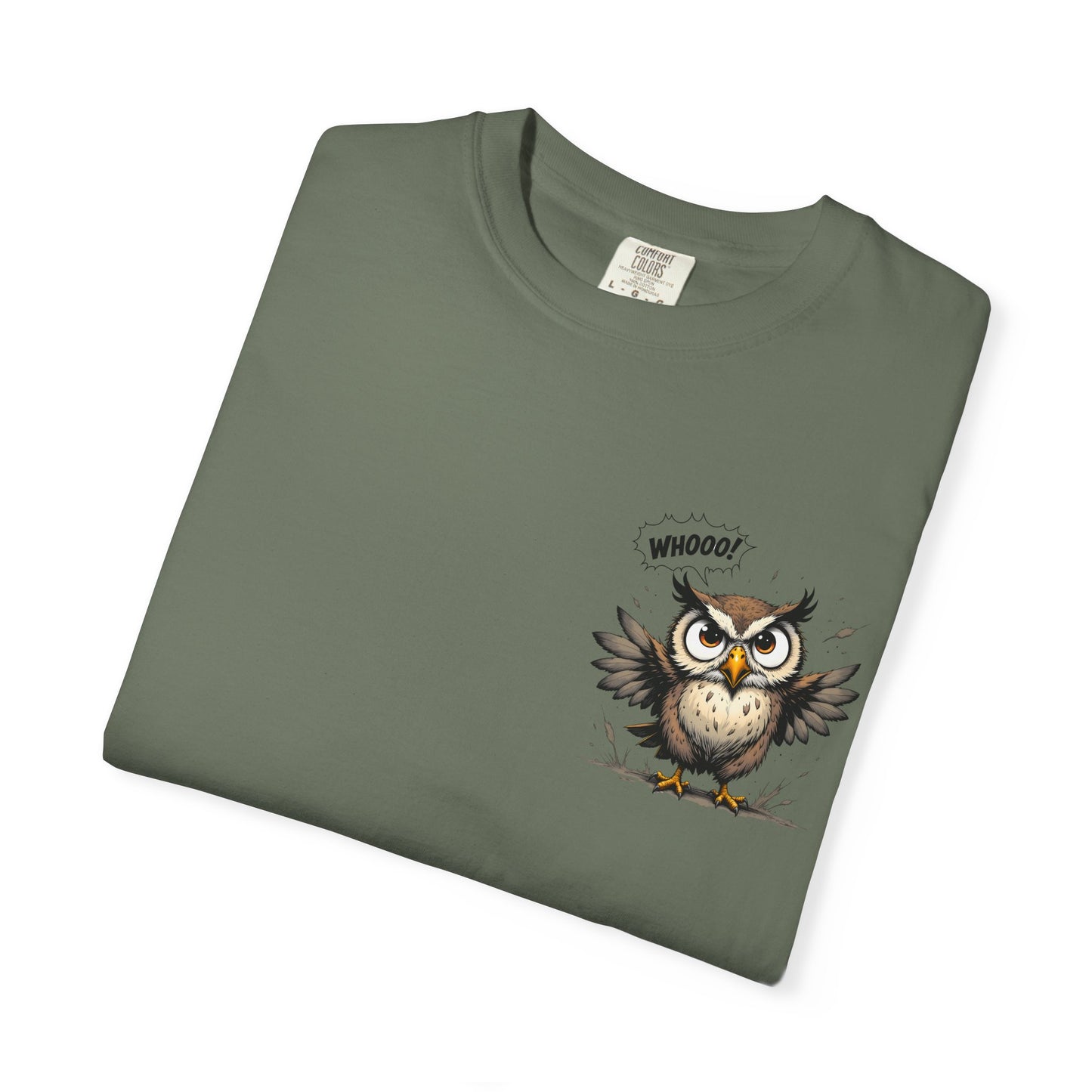 Witty Owl Graphic Tee — "Whooo?" Cute Cartoon Owl T-Shirt